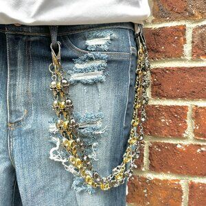 Men's Gold/Silver/Black Skull Pant Chain – Stylish Accessory for Jeans